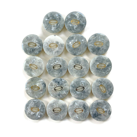 Gray Buttons with Gold Metallic Accents