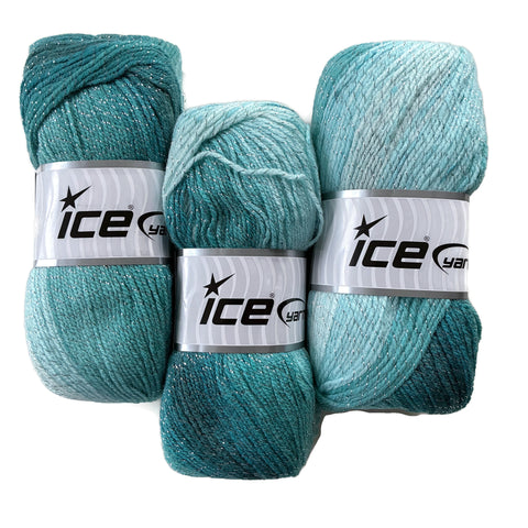 ICE Yarns Magic Glitz Teal/Silver