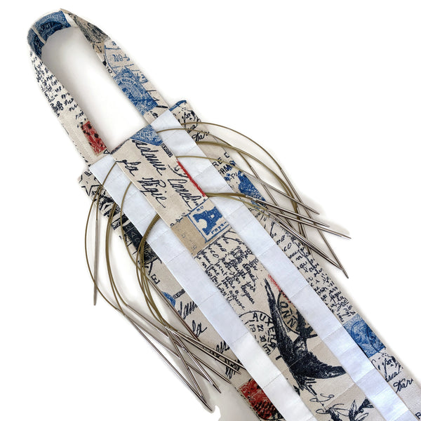 Hanging Circular Needle Organizer French Icons and Script