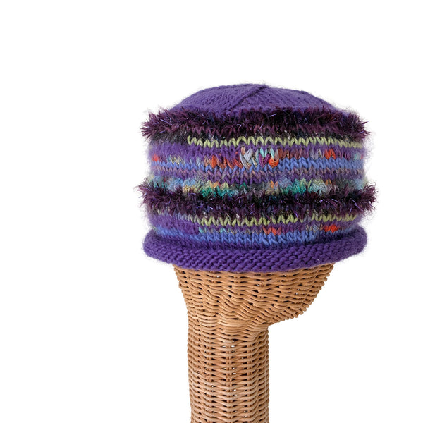 Rolled Brim Beanie Purple