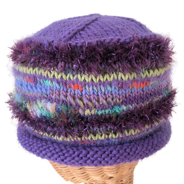 Rolled Brim Beanie Purple