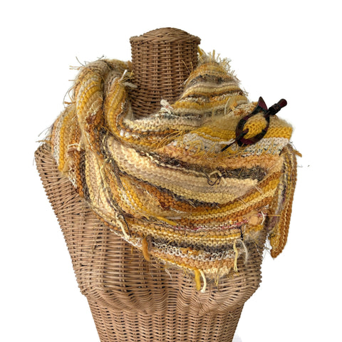 Triangular Scarf Wool Asymmetrical FUSION Gold