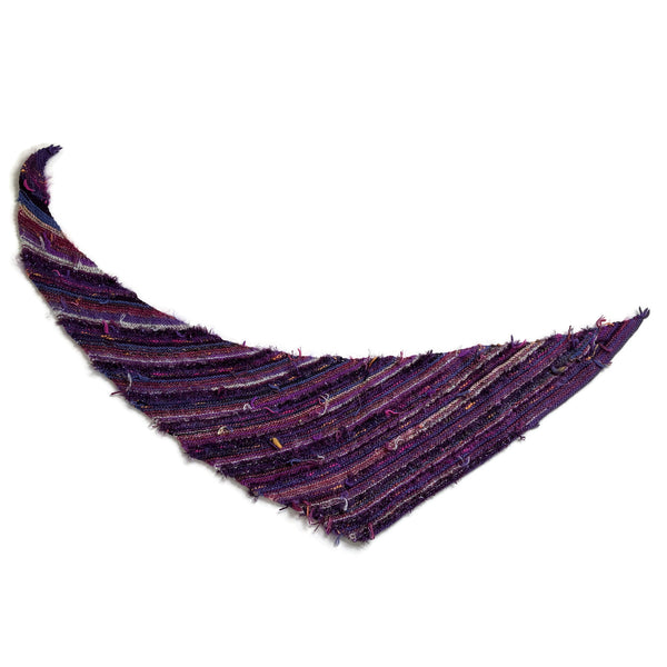 Triangular Scarf Wool Asymmetrical FUSION Purple