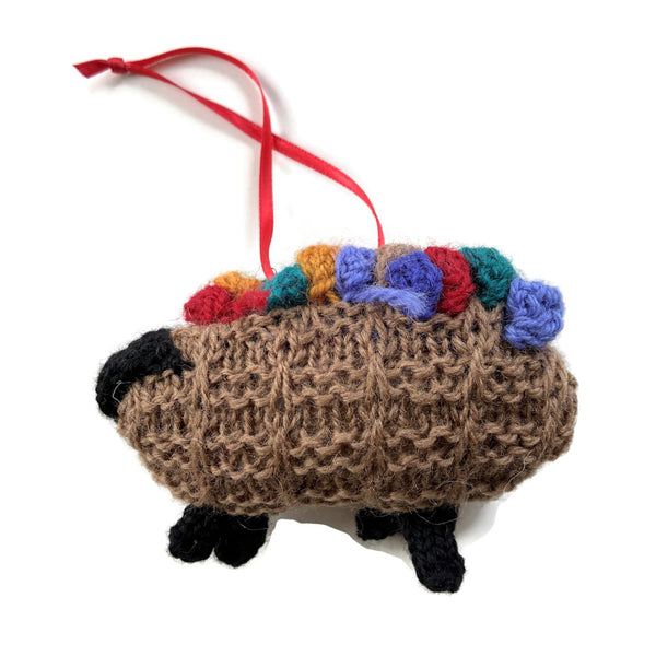 Hand Knitted Sheep Ornament "The Original Knitting Basket"