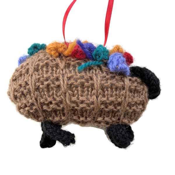 Hand Knitted Sheep Ornament "The Original Knitting Basket"