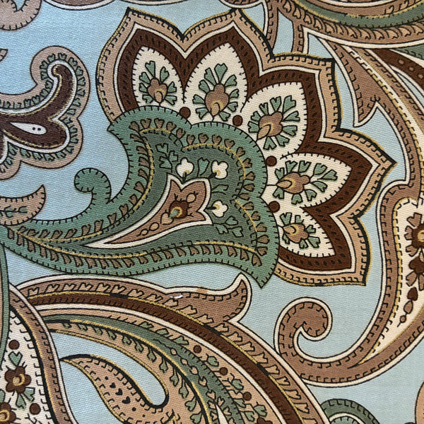 Hanging Circular Needle Organizer Brown Aqua Paisley - Buttermilk Cottage