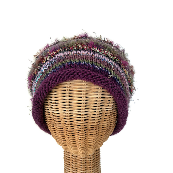 Mauve with Olive Slouchy Hat