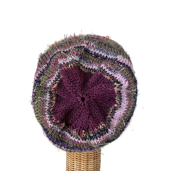 Mauve with Olive Slouchy Hat