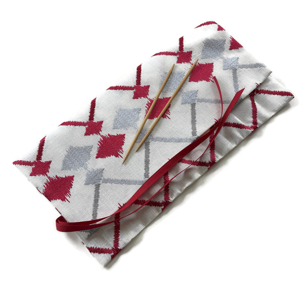 Double Point Needle Roll Up 6 or 12 Pockets Embroidered Fabric