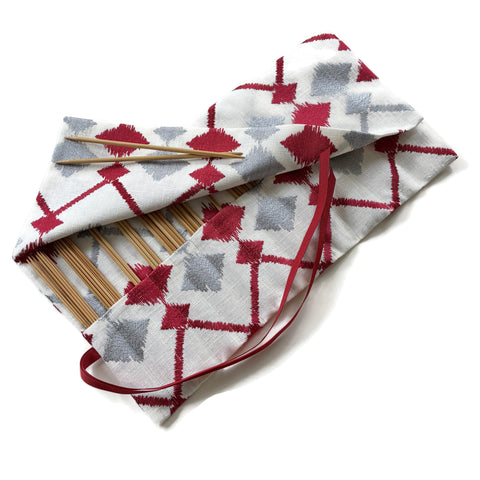 Double Point Needle Roll Up 6 or 12 Pockets Embroidered Fabric