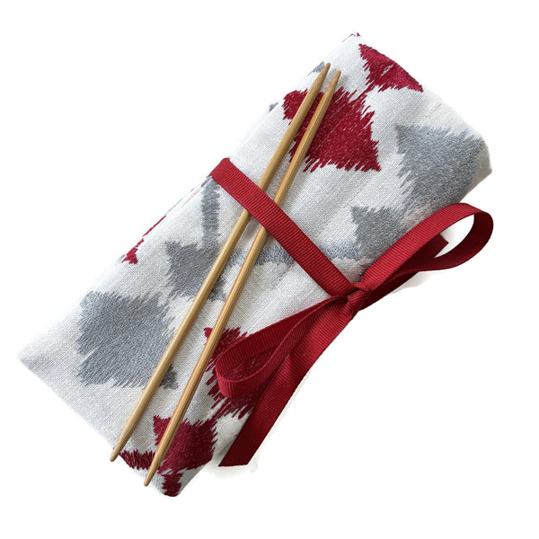 Double Point Needle Roll Up 6 or 12 Pockets Embroidered Fabric