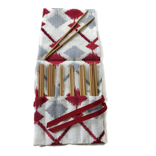 Double Point Needle Roll Up 6 or 12 Pockets Embroidered Fabric