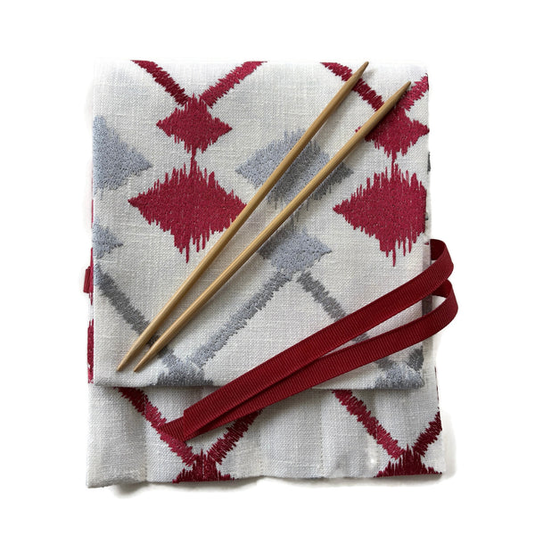 Double Point Needle Roll Up 6 or 12 Pockets Embroidered Fabric