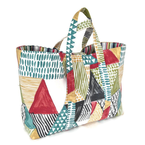 Large Knitting Bag Red and White Stripe