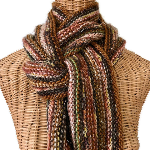 Hand Knit Scarf Brown