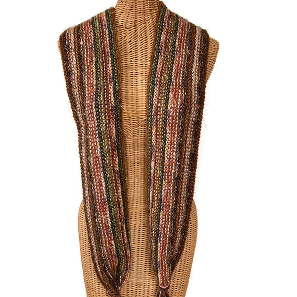 Hand Knit Scarf Brown
