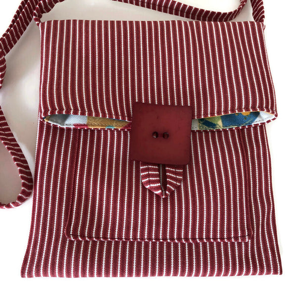 Tag Along Bag Red and White Stripe