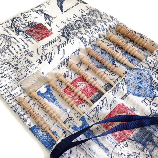 Complete Set Brittany Crochet Hooks  with French Icons Roll Up Case