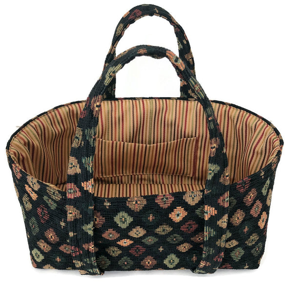 Black small project knitting bag