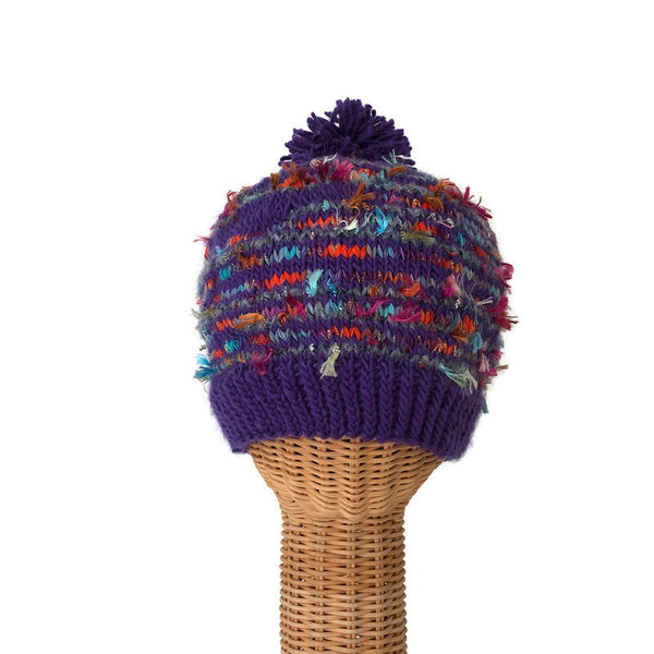 Stocking Hat Purple with Flecks of Color
