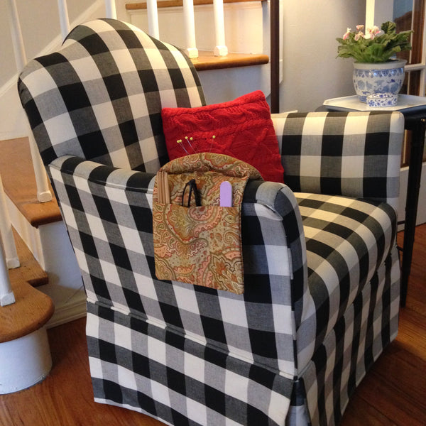 Knitter's Armchair Caddy Brown Paisley