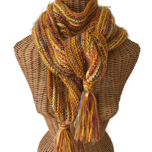 Hand Knit Scarf Gold FUSION