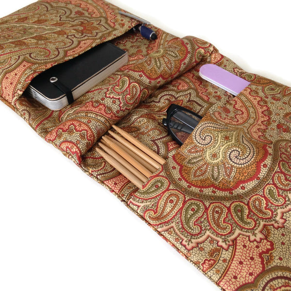 Knitter's Armchair Caddy Brown Paisley