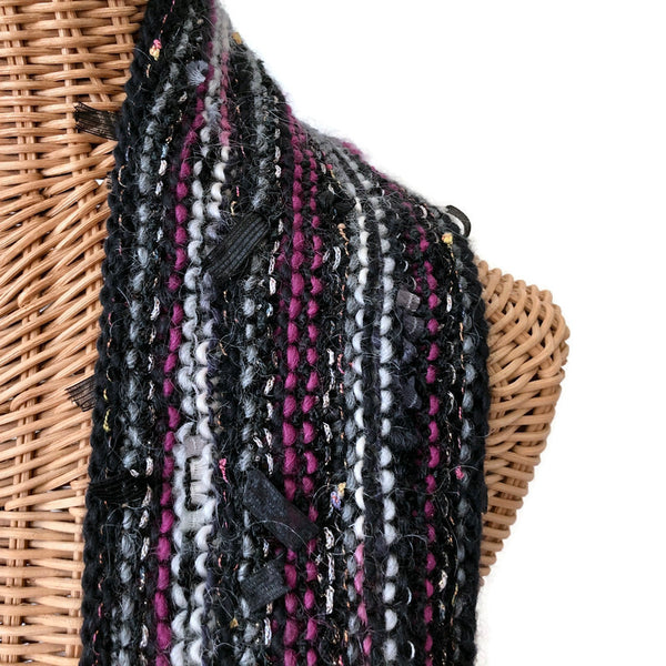 Hand Knit Scarf Black FUSION