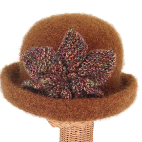 Bowler Style Felted Hat Brown Wool