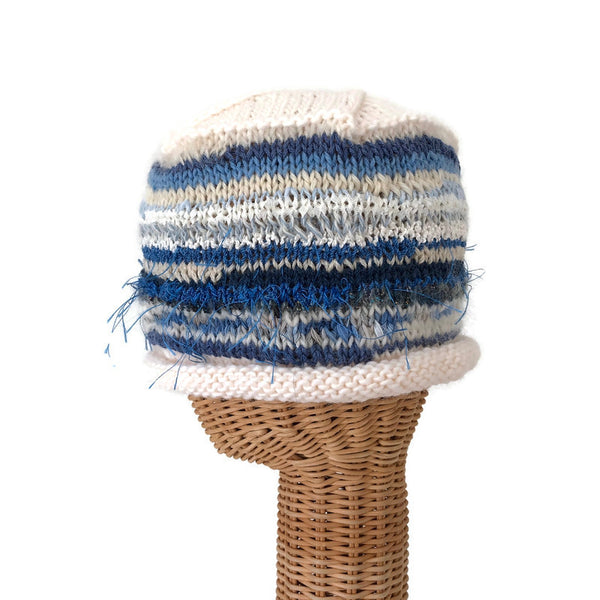 Beanie Cloche Blue & White FUSION