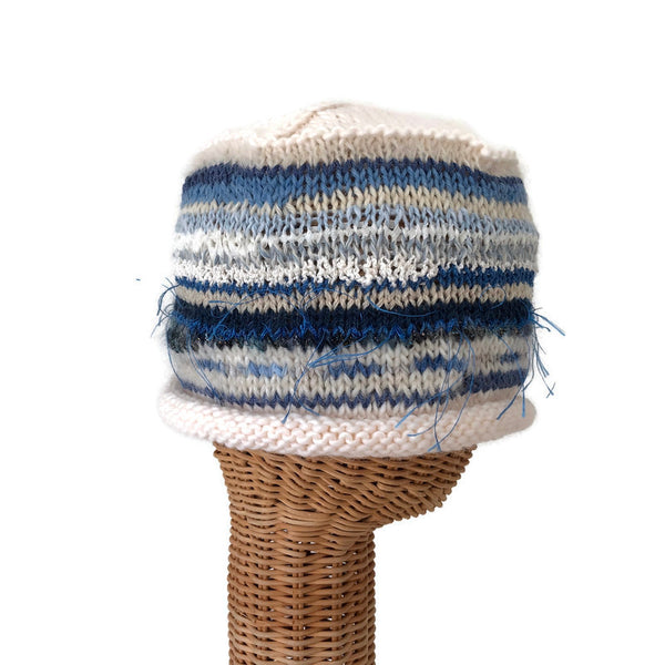 Beanie Cloche Blue & White FUSION
