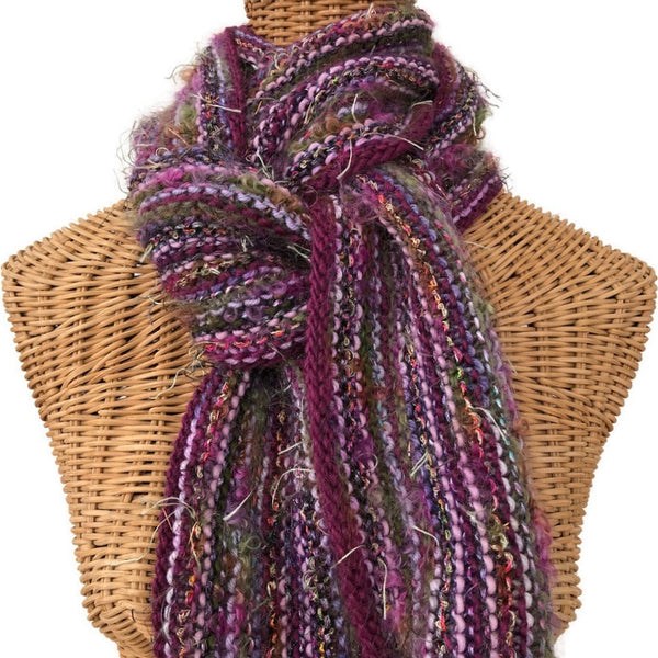 Hand Knit Scarf Mauve FUSION