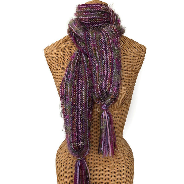 Hand Knit Scarf Mauve FUSION