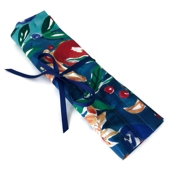 15 Pocket Straight  Needle Roll Up Blue Teal