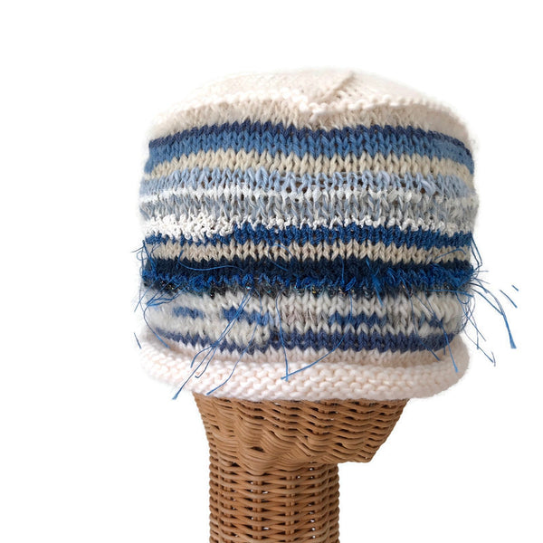 Beanie Cloche Blue & White FUSION