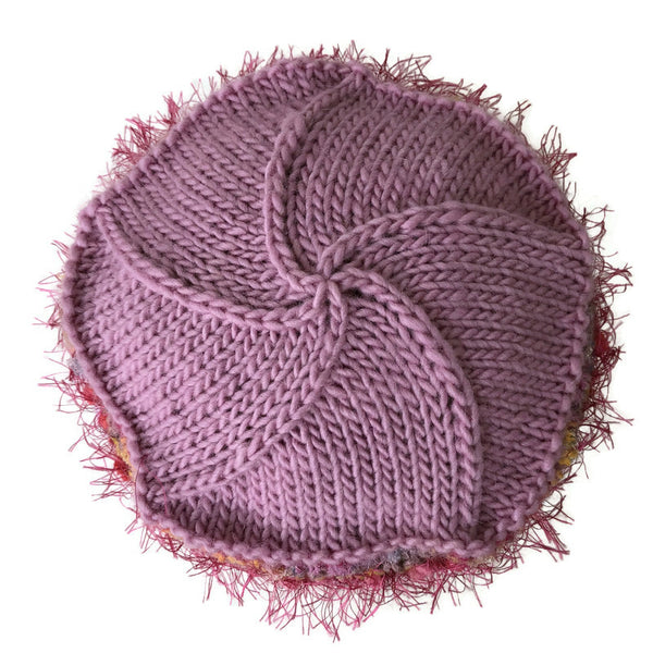 Pink Hand Knit Beanie