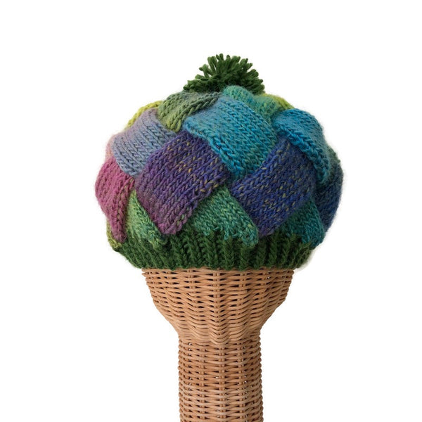 Entrelac Hat Vibrant Green