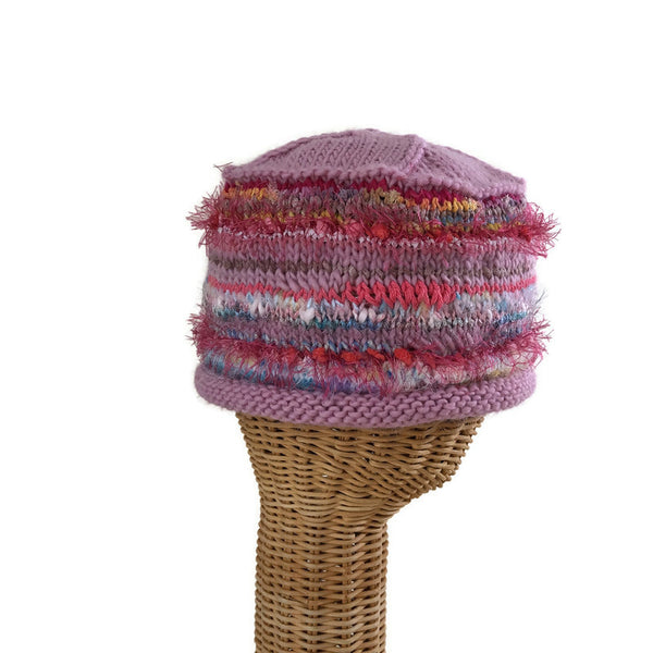Pink Hand Knit Beanie