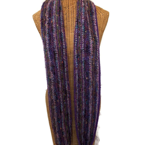 Hand Knit Scarf Purple FUSION