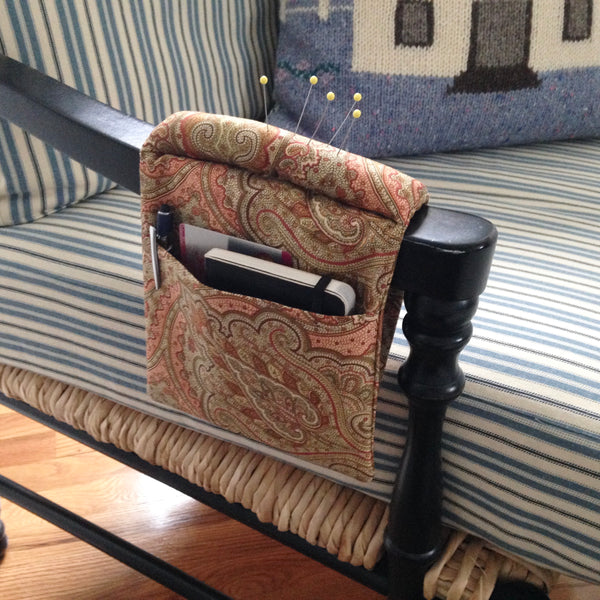 Knitter's Armchair Caddy Brown Paisley