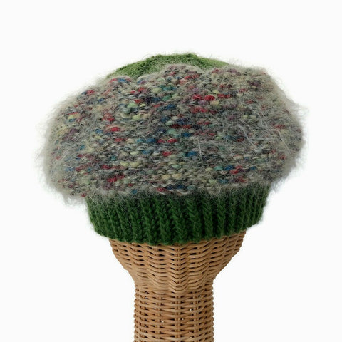 Beret Hat Green Mohair