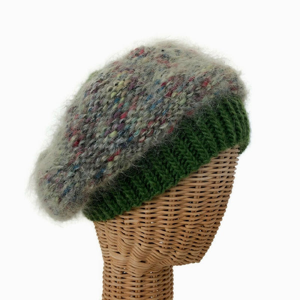 Beret Hat Green Mohair