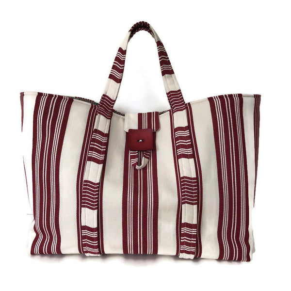Large Knitting Bag Red and White Stripe