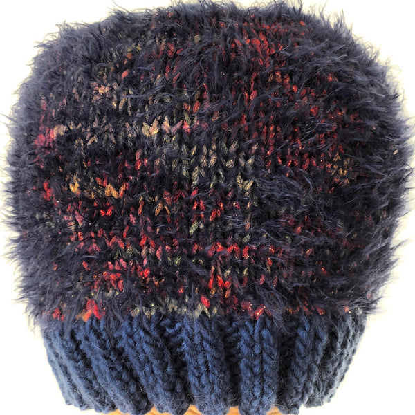 Stocking Hat Fuzzy Blue