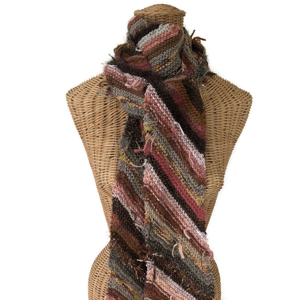 Boho Style Scarf Brown Bias Knit