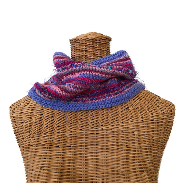 Cowl Raspberry & Periwinkle