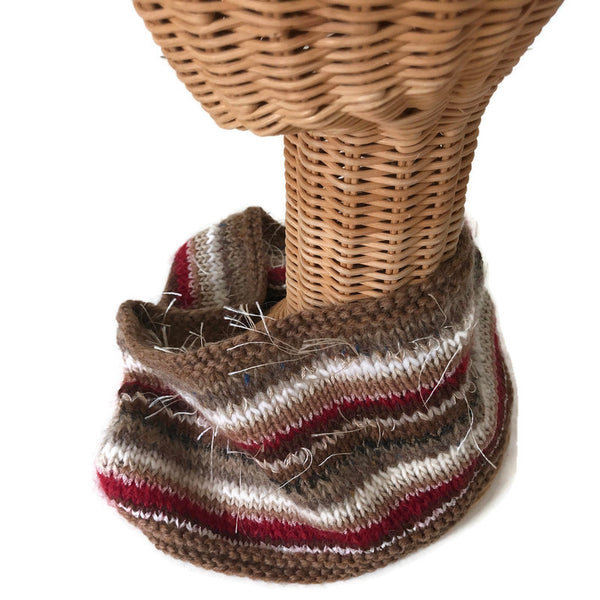 Cowl Brown Red Stripe