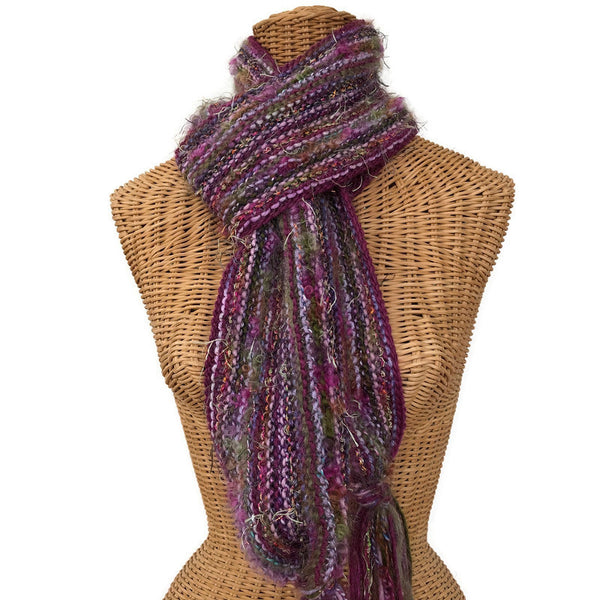 Hand Knit Scarf Mauve FUSION