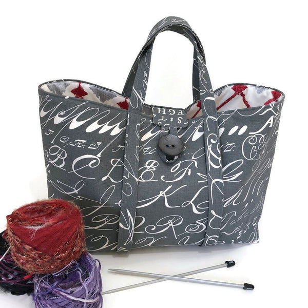 Gray Alphabet Tote