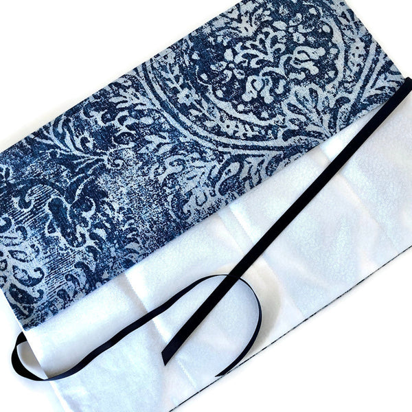 Circular Needle Case Blue Vintage Ikat